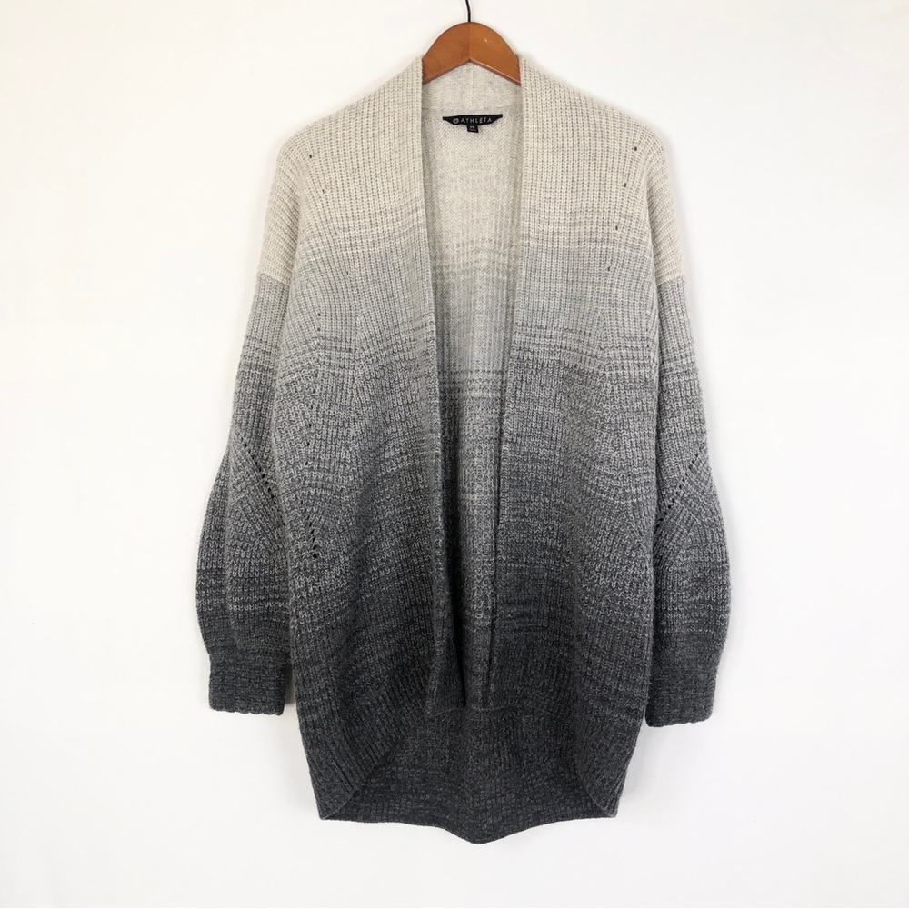 Athleta Lucca Ombre Cardigan Sweater Wool Cashmere Womens Size XS Gray